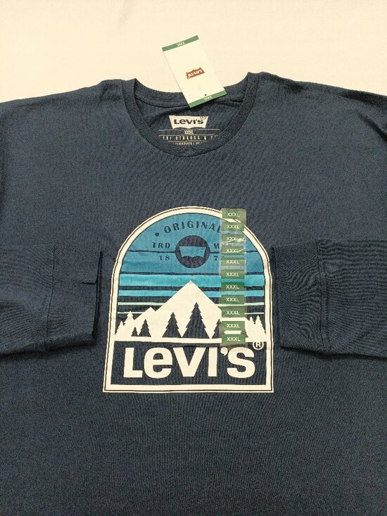 LEVI'S Men's Classic Fit Long Sleeve Graphic Logo T-Shirt. Plus Size XXXL - Picture 3 of 5